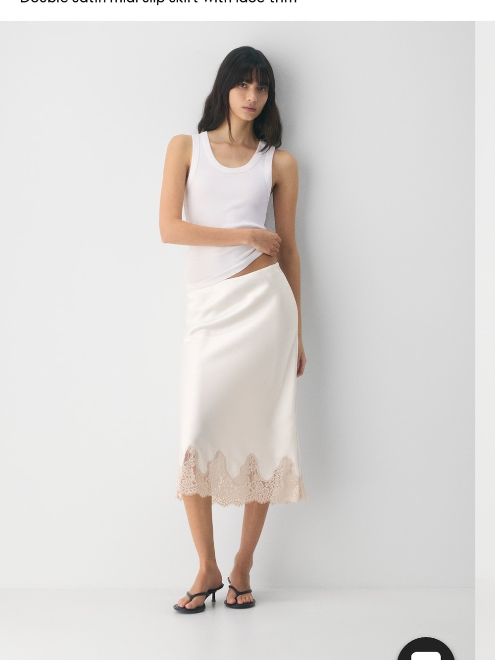 Aritzia Wilfred Satin Lace-Hem Maxi Skirt
